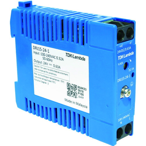TDKラムダ DIN軌跡滑りだし専用社会的単位型ワット数 DRJ 15W 立ちはだかる端子 DRJ15-24-1