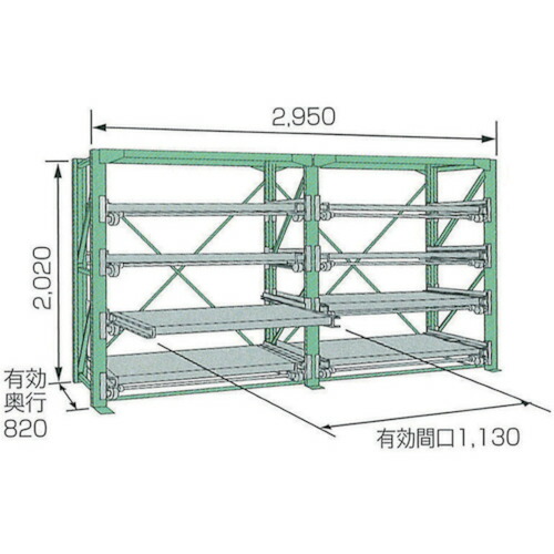 【送料別途】【直送品】KDS スライドラックSSR10-2012-4FTR SSR10-2012-4FTR