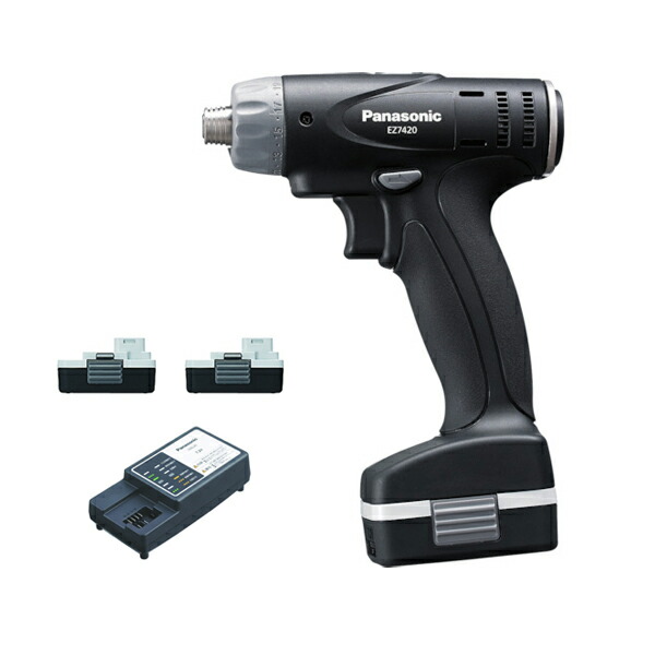 パナソニック Panasonic 充電ドリルドライバー 7.2V SLIMO 電池パック2個 充電器付 ブラック EZ7420F07W-B