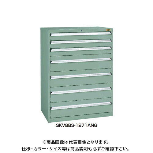 【送料別途】【直送品】サカエ SAKAE 重量キャビネットSKVタイプ(ボールスライドレール仕様) 6段 880×550×1200 グリーングレー SKV8BS-1261ANG