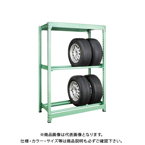 【送料別途】【直送品】サカエ SAKAE タイヤラック 3段 単体タイプ H1800×W1500 グリーン MT1815M03T|KanamonoYaSan KYS