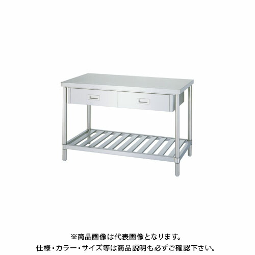 【送料別途】【直送品】シンコー ステンレス作業台(引出付/スノコ棚仕様) 600×600×800 WDS-6060