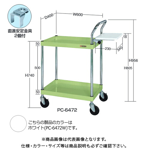 【貨物輸送別途】【直送品】サカエ SAKAE ピッ第一人者手押し車 (W600×D400×H740) パール白いこと パソコン-6472W