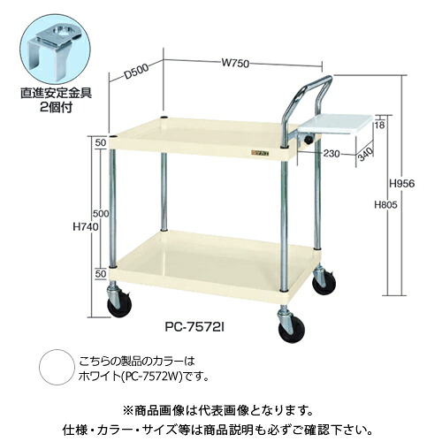 【貨物輸送別途】【直送品】サカエ SAKAE ピッ第一人者手押し車 (W750×D500×H740) パール白いこと パソコン-7572W