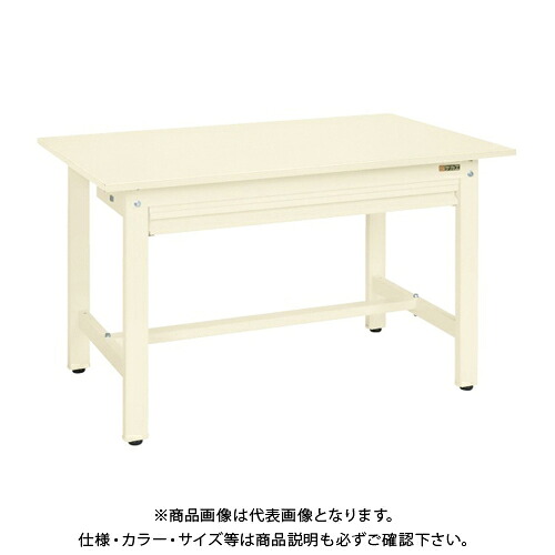 【送料別途】【直送品】サカエ SAKAE 軽量作業台KKタイプ 全面引出付(ポリエステル天板) W1200×D900×H740 アイボリー KK-40NZI