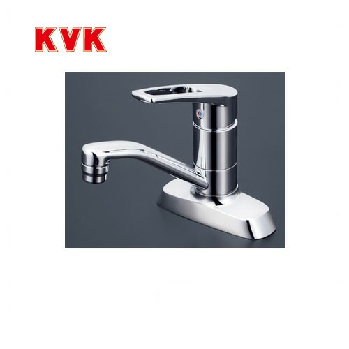 [KM7004T] KVK 洗面水栓 ツーホールタイプ（台付き） シングルレバー式混合栓 洗面用 泡沫 逆止弁 エコこま（快適節水） プチエコ 取付穴径(mm)：φ22～φ24 取付穴ピッチ102mm 洗面台 洗面所 蛇口 【パッキン無料プレゼント！（希望者のみ）】 【送料無料】 おしゃれ