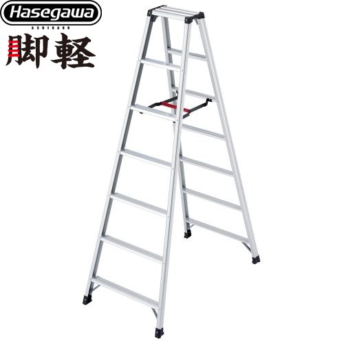[RZ-21c] 脚軽シリーズ 脚軽 7段 長谷川工業 はしご・脚立 脚立 RZ-c 最大使用質量：130kg 幅広天板 天板トレー形状 【送料無料】【直送 代引・時間指定 不可】
