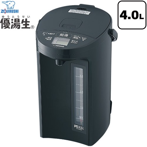 [CV-GD40(BM)] マイコン沸とう VE電気まほうびん 優湯生 象印 電気ケトル・ポット 電気ポット 容量：4.0L 消費電力湯沸かし時（W）：905 交流100V 50/60Hz ソフトブラック 【送料無料】
