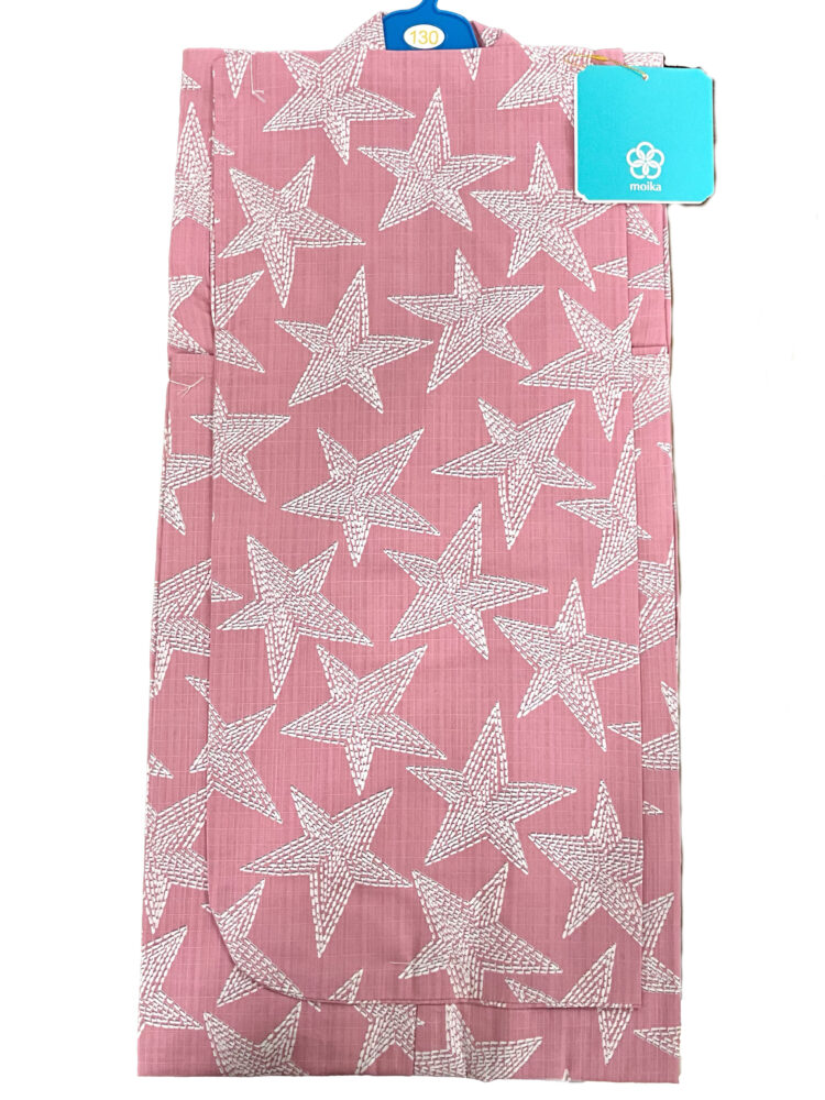 【moika】小わっぱ浴衣 130 御嬢さん 綿 星 250529－05 和服-浴衣-キッズ・ベビー・マタニティ