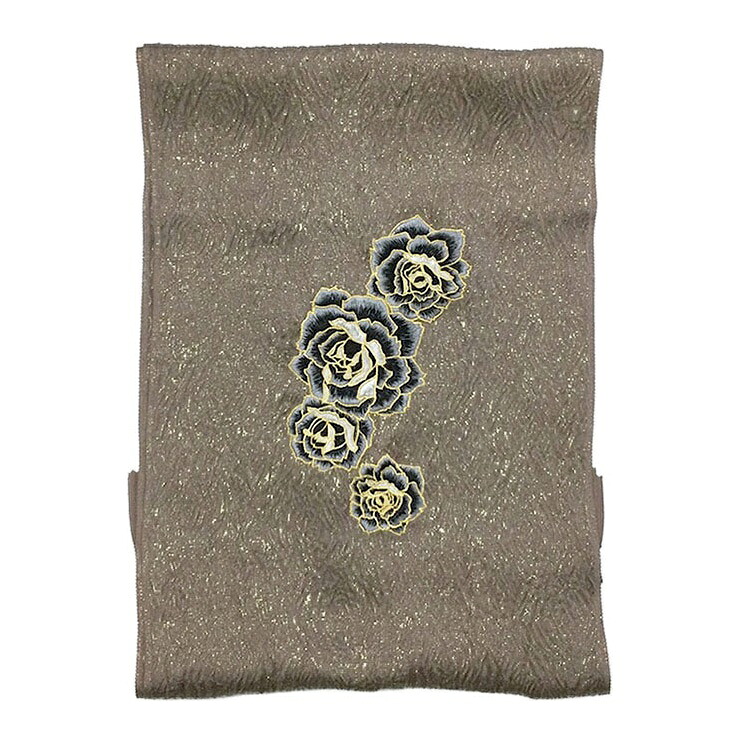 【Wa de Modern】正絹帯揚げ 薔薇 刺繍 茶系 日本製 振袖 メール便|着物と寝具専門店【久五郎】