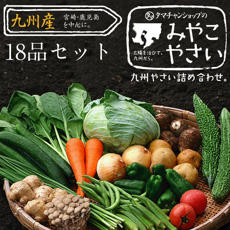 【送料無料】九州野菜お試し詰め合わせセット 花切り大根プレゼント<br>野菜18品ベストセレクション<br>九州で採れた美味しい野菜を選りすぐりでたっぷり18品詰めてお届け！<br>｜野菜セット 九州産 野菜 詰め合わせ 夏 ギフト やさいセット 送料込 お取り寄せグルメ 野菜