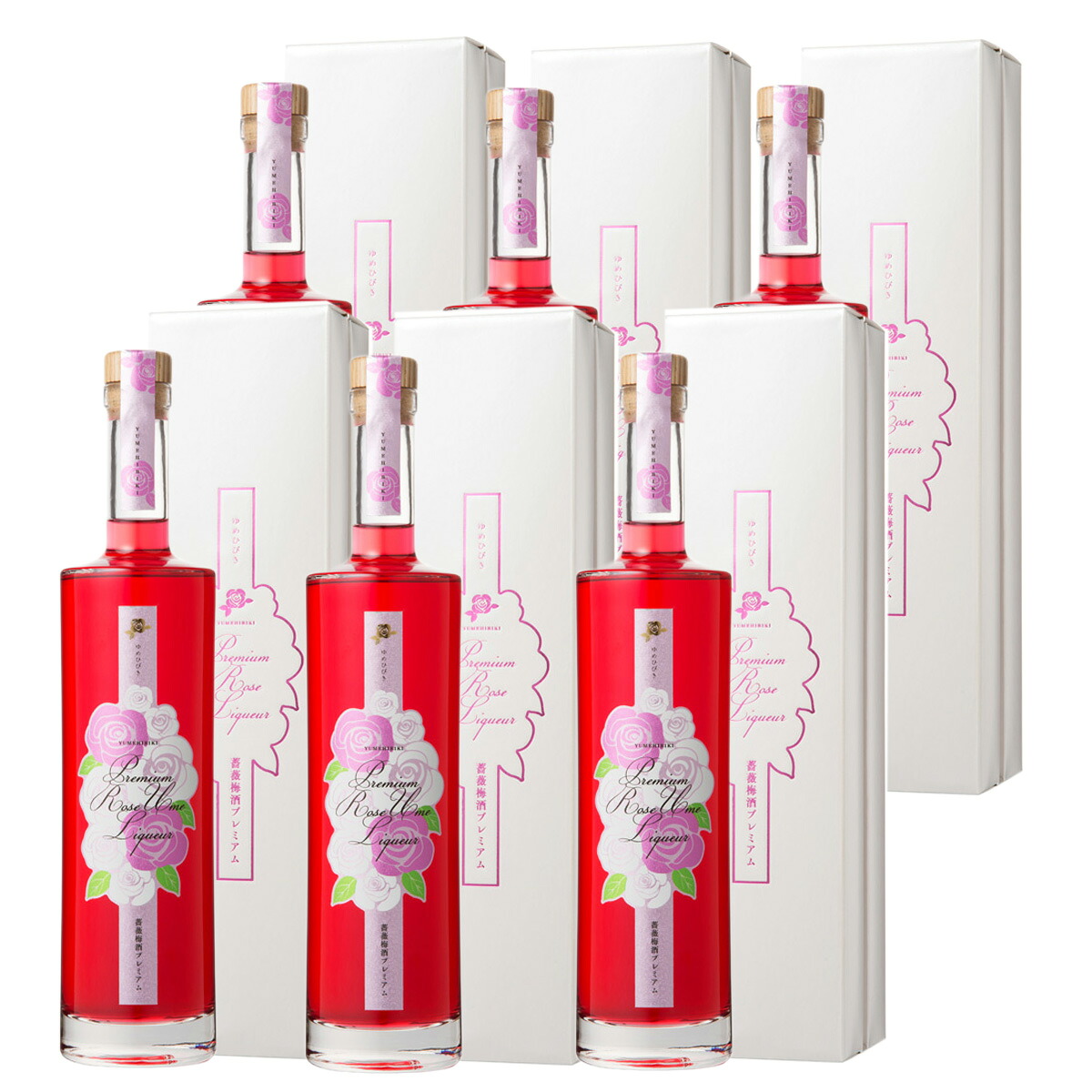 薔薇梅酒プレミアム 14° YUMEHIBIKI 500ml 6本セット スペシャル商品 数量限定 おおやま夢工房 バラ 母の日 ギフト|九州焼酎CLUB&スナップビー