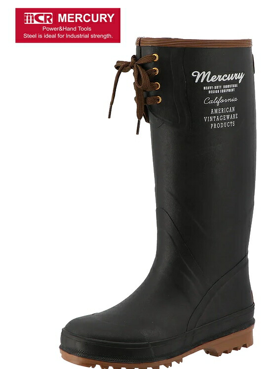 弘進ゴム　マーキュリー) BC MERCURY RUBBER BOOTS ブラック（A0213AB） 23-29.5cm 先芯なし(長靴)レインブーツ