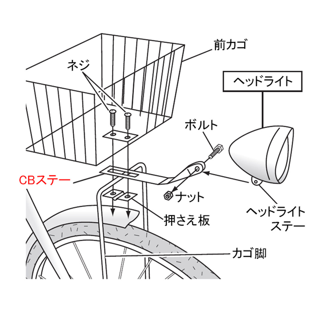 楽天市場 メール便送料無料 丸善電機産業 砲弾型ライト取付金具 Cbステー ブロックダイナモライト 自転車用 自転車の九蔵 自転車の九蔵