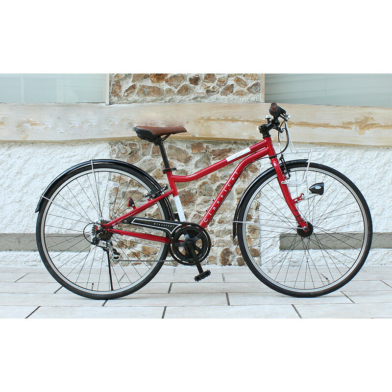 クロスバイク 700c 自転車 Topone オートライト 6段変速 本体 Classical フェンダー フロントキャリア Shimano