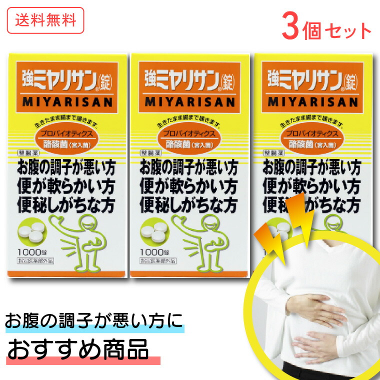 強ミヤリサン錠 1000錠 3個書き割り ミヤリサン製薬 治療法部外品