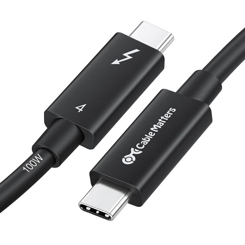 Intel公証Cable Matters 40Gbps Thunderbolt 4 有線テレビ - 2m、Active サンダーボルト4 有線テレビ、100W申し受ける ・8K映像媒体相応う、USB4 / Thunderbolt 3 / USB-Cに完膚なきまで相応う