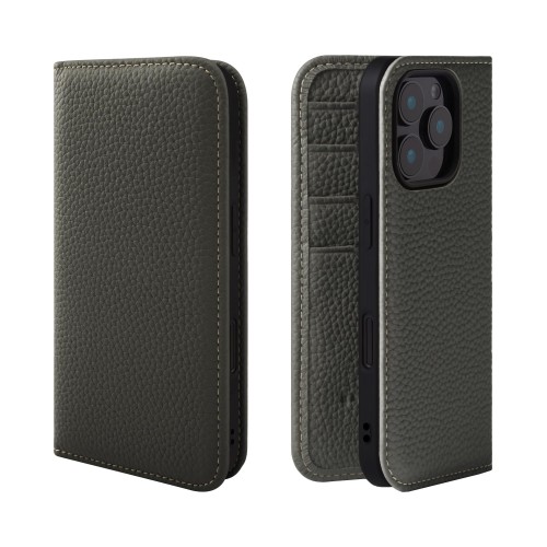 HANATORA for iPhone 16Pro 入れもの 万覚え帳型 本革 スマホケース スマホ 照明ランプ 吊りひも保持者 付き添い人 シュリンクカーフレザー 磁石なし オリーブ薄墨色 PH-16Pro-OliveGray 差し上げ物 生まれ落ちる日 お上さん 成人男性 意中の女 おっ母さん お父っつぁん 一般受け商いもの 30代 40代 50代 60代 70代