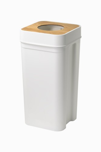 ライクイット (like-it) インテリアに馴染むおしゃれ角型ゴミ箱 フタなしゴミ箱 マルチパーパスビン 約45L (木蓋セット) ダストボックス ホワイト 日本製 LBD-53WT 塵箱 分別 ペットボトルゴミ箱
