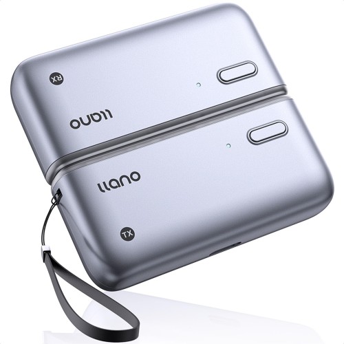 「2025年新登場 世界最小クラス」llano ワイヤレスhdmi 無線 送受信機セット 最大50m無線伝送 日本技適認証取得 1080P/2.4G/5G超低遅延 音画同期 ミラー＆拡張モード搭載 Type-C充電対応 WIFI設定不要 Type-Cスマートフォン/テレビ/PC/Mac/Windowsなど対応 (グレー)