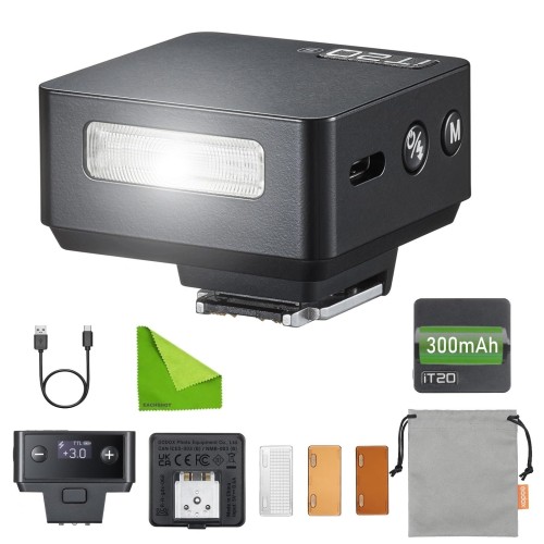 Godox iT20 C カメラフラッシュ用カノン用、45Gウルトラコンパクト、ワンタッチM/TTL、磁気カラーフィルター、700+フラッシュ、1.5Sリサイクルおよび正確な電力制御（ブラック）画像