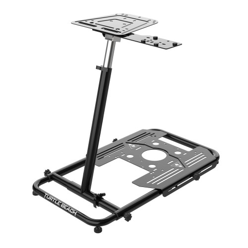 タートル砂浜(Turtle Beach) 照明ランプ 汎用 飛翔 ハンコン シミュレータ用 VelocityOne Stand 黒いこと 黒 高さ合わせる可 折り畳み式 Logicool G920 G923 G23 G29 G27 Thrustmaster TX GT T300RS TH8A T-16000M T3P Saitek Honeycombなど相応う