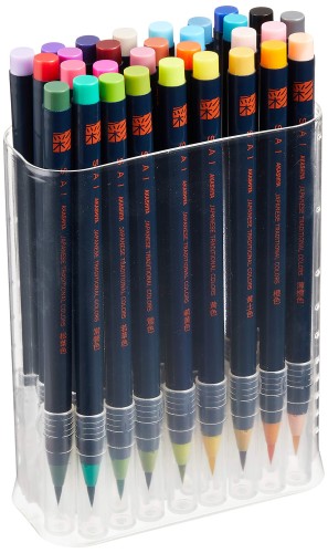 あかしや 筆ペン 水彩毛筆 彩 30色セット CA200/30V