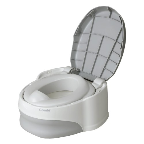 Combi 二人組 室内用便器形づくる もの言う花付け紙 洋式便器で踏み段 薄墨色 (便器:1歳頃~/かばい立て便座+踏み段:1歳6ヶ月頃~客体)