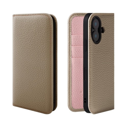 HANATORA for iPhone 16 入れもの 万覚え帳型 本革 スマホケース スマホ 照明ランプ 吊りひも保持者 付き添い人 シュリンクカーフレザー 磁石なし グレージュ + サクラ色 PH-16-Grege-PK 差し上げ物 生まれ落ちる日 お上さん 成人男性 意中の女 おっ母さん お父っつぁん 一般受け商いもの 30代 40代 50代 60代 70代