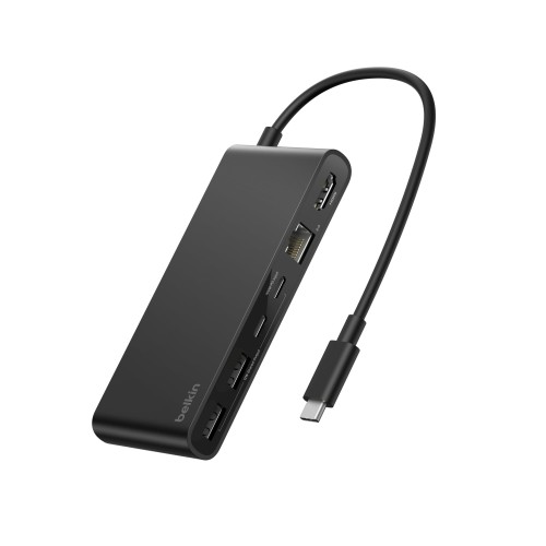 Belkin USB-C 8-IN-1 マルチポート ハブ2.5Gbps 最大4K@60Hzのディスプレイ解像度に対応 Window/MacOS/iPadOS/ChromeOS対応 ブラック INC024fqBK