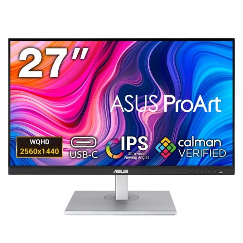 ASUS 管する ProArt PA278CV 27in/3年次無輝点取り替えっこ引きうける/WQHD/IPS/USB Type-C DisplayPortデイジーチェーン HDMI/100% sRGB/100% Rec. 709/ΔE2/