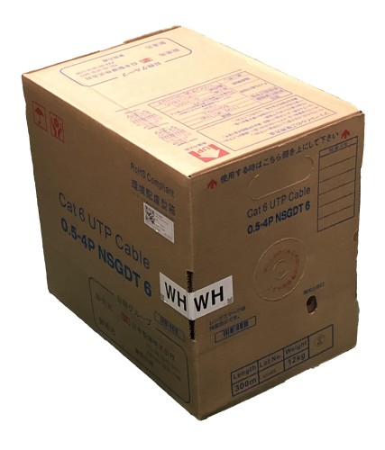 日本製線 Cat6 ローカルエリアネットワーク有線テレビ（300m一巻き） NSGDT6 0.5粍-4P 白