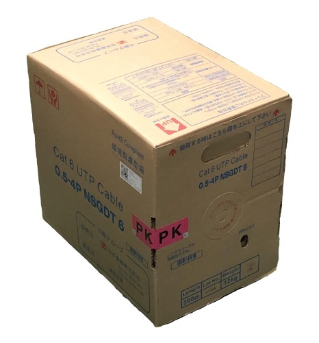日本製線 Cat6 ローカルエリアネットワーク有線テレビ（300m一巻き） NSGDT6 0.5粍-4P 桃