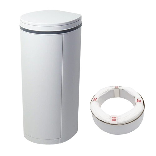 おむつ処理用ゴミ箱 DEO・PAIL（デオペール） 21L 専用カセット1個付 防臭 消臭 抗菌 ベビー 介護用 ライトグレー
