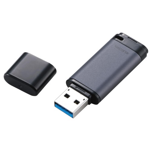 エレコム USBメモリ 128GB USB3.2(Gen1) キャップ式 アルミ素材 ブラック MF-RCU3128GBK