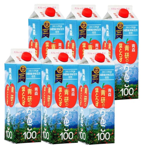 青研 葉とらずりんご100 (1000ml× 6本)