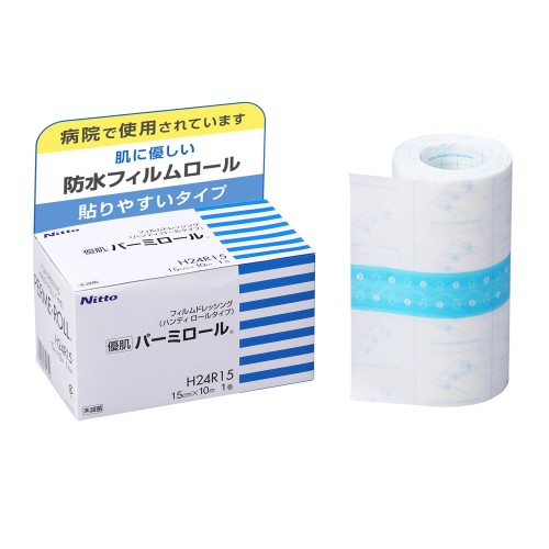 ニトムズ 優肌パーミロール(ハンディーロール) 肌にやさしい かぶれにくい防水フィルム 貼りやすいタイプ (15cm×10m) H24R15