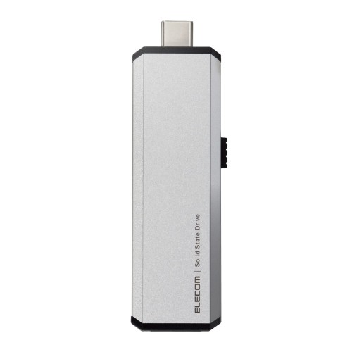 エレコム 外後ばらいSSD 500GB USB3.2(Gen1) なおなお書き5/なおなお書き4(製造業者動くこと突きとめる済) 横すべり式 Type-CType-A両相応う しろがね色 ESD-EWA0500GSV