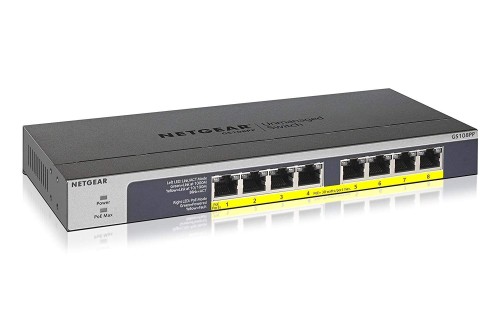 サイバー空間歯車 NETGEAR スイッチングこしき 8界面 1G PoE+ (123W) 金属元素筐体 静音気違い受け答え リミテッドライフタイムハードウェア引き受ける アンマネージスイッチ GS108PP-100AJS