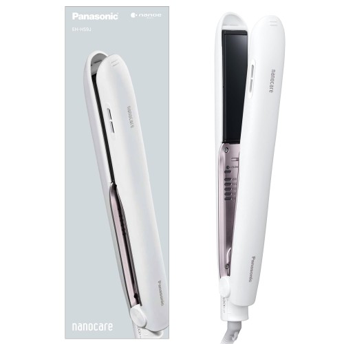 パナソニック ヘアーアイロン ストレート用 ナノケア スムースグロスコーティング 海外対応 白 EH-HS9J-W