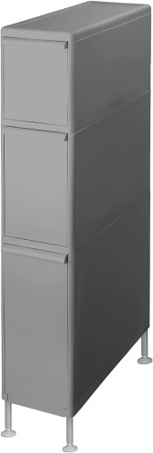 ライクイット (like-it) ランドリー 収納 すき間 引出し スリム 3段 約幅18.5x奥46.5x高92~94.5cm オールグレー 日本製 TS-111LA (アジャスター付き) 洗濯機 横 スペース 隙間収納|ケーズショップ