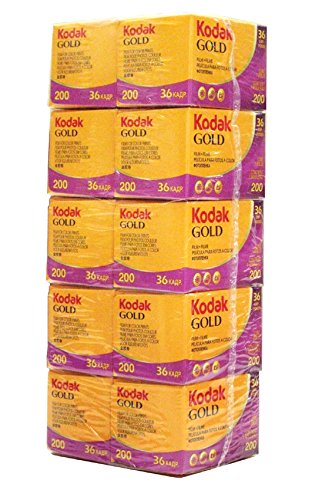 コダック/KODAK 色つやネガ写真フィルム GOLD 200-36EX 10本容器に並べる