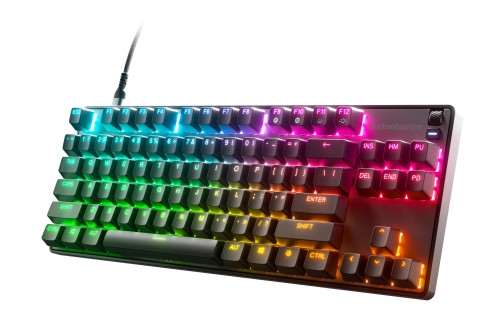 SteelSeries ゲーミングキーボード テンキー受け答え Apex 9 TKL US 有線 英語取り合わせ レスポンスタイム0.2ms アクチュエーションポイント1.0粍とり備える能力のある OptiPoint光学取り替えっこ 積み上げる 高耐久 64847 黒いこと