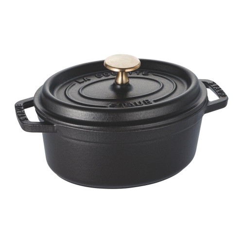 staub ストウブ 「 ピコ ココット オーバル 黒いこと 17珊 」 ごく小さい 両手 ホーロー 鍋 IH相応う  La Cocotte Oval 40509-482