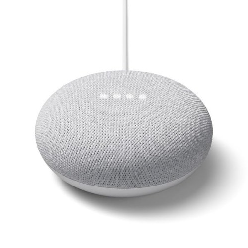 Google Nest Mini本体 第2時人 小さくても助けになるなかっこ良い金棒引き Google手つだい 声だけで家電を捏ち上げる 豪然たるで気が大きいな物音 (白いこと 車輪止め Chalk)