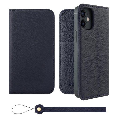 HANATORA for iPhone 12mini ケース 手帳型 本革 スマホケース スマホ スタンド ストラップ 付き シュリンクカーフレザー ベルトなし マグネットなし ネイビー H0XA-12mini-Navy ギフト 誕生日 女性 男性 彼女 お母さん お父さん 人気商品 30代 40代 50代 60代 70代｜ケーズショップ 8,172円