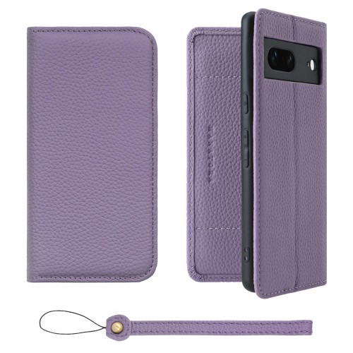 HANATORA for Google Pixel 7 ケース 手帳型 本革 スマホケース スマホ スタンド ストラップ 付き シュリンクカーフレザー ベルトなし マグネットなし パープル H0XA-GP7-Purple ギフト 誕生日 女性 男性 彼女 お母さん お父さん 人気商品 30代 40代 50代 60代 70代|ケーズショップ