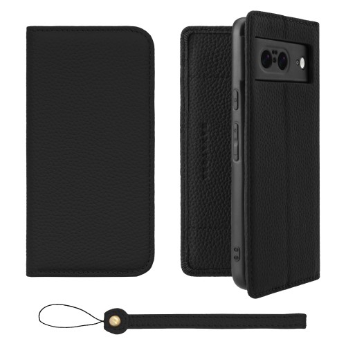 HANATORA for Google Pixel 8 ケース 手帳型 本革 スマホケース スマホ スタンド ストラップ 付き シュリンクカーフレザー ベルトなし マグネットなし ブラック H0XA-GP8-Black ギフト 誕生日 女性 男性 彼女 お母さん お父さん 人気商品 30代 40代 50代 60代 70代|ケーズショップ