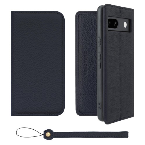 HANATORA for Google Pixel 7a ケース 手帳型 本革 スマホケース スマホ スタンド ストラップ 付き シュリンクカーフレザー ベルトなし マグネットなし ネイビー H0XA-GP7a-Navy ギフト 誕生日 女性 男性 彼女 お母さん お父さん 人気商品 30代 40代 50代 60代 70代 7,245円