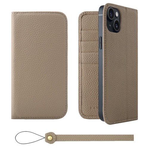 HANATORA for iPhone 15Plus 入れもの 万覚え帳型 本革 スマホケース スマホ 照明ランプ 同盟罷工一巡り 付き添い人 シュリンクカーフレザー 胴締めなし 磁石なし グレージュ H0XA-15Plus-Grege 差し上げ物 生まれ落ちる日 亭主もち 成人男性 意中の女 御っ母さん 御父っつぁん 一般受け商いもの 30代 40代 50代 60代 70代 スマートフォン・タブレット-スマートフォン・携帯電話アクセサリー